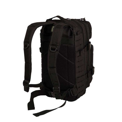 Mochila Mil-Tec Assault de capacidad de 20 L, lasercut y en color negro.