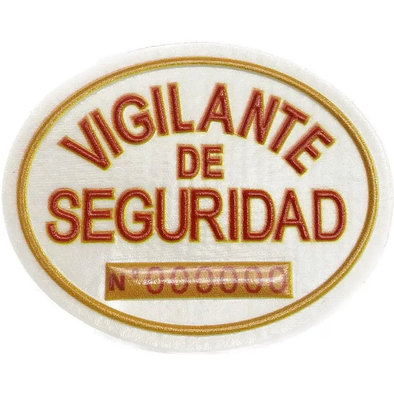 PLACA HOMOLOGADA VIGILANTE SEGURIDAD PVC