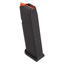 Cargador pistola Glock 17 19 tiros teja elevadora naranja
