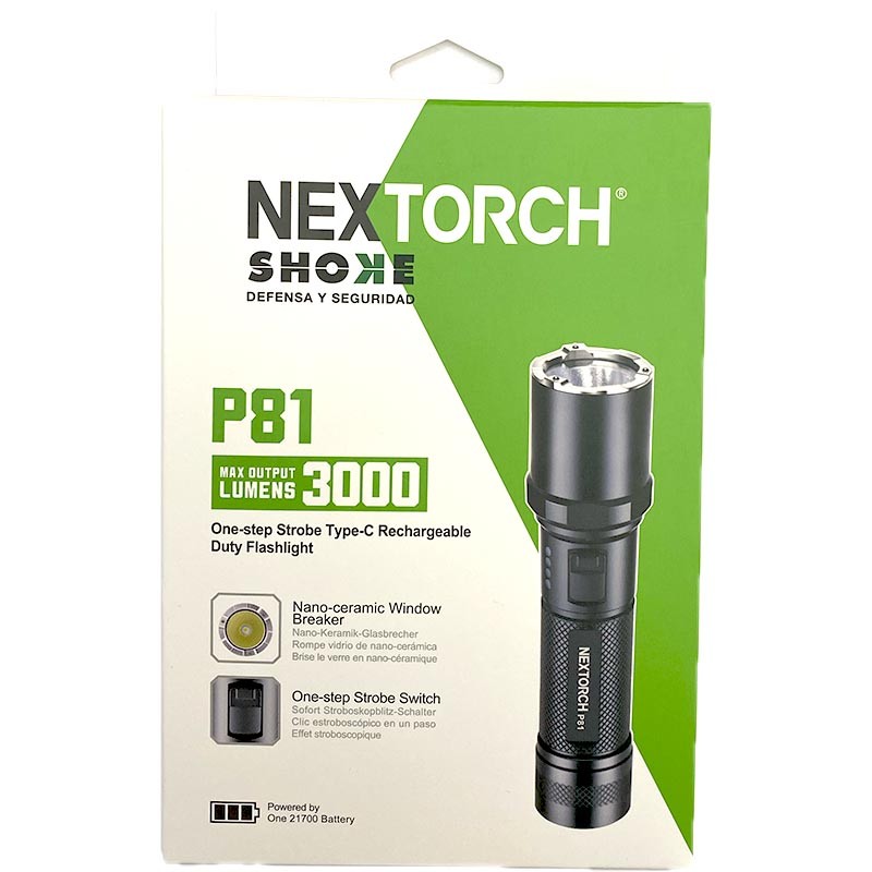 Shoke Linterna SHOKE P81 3000 lumens recargable | Linternas Tácticas
