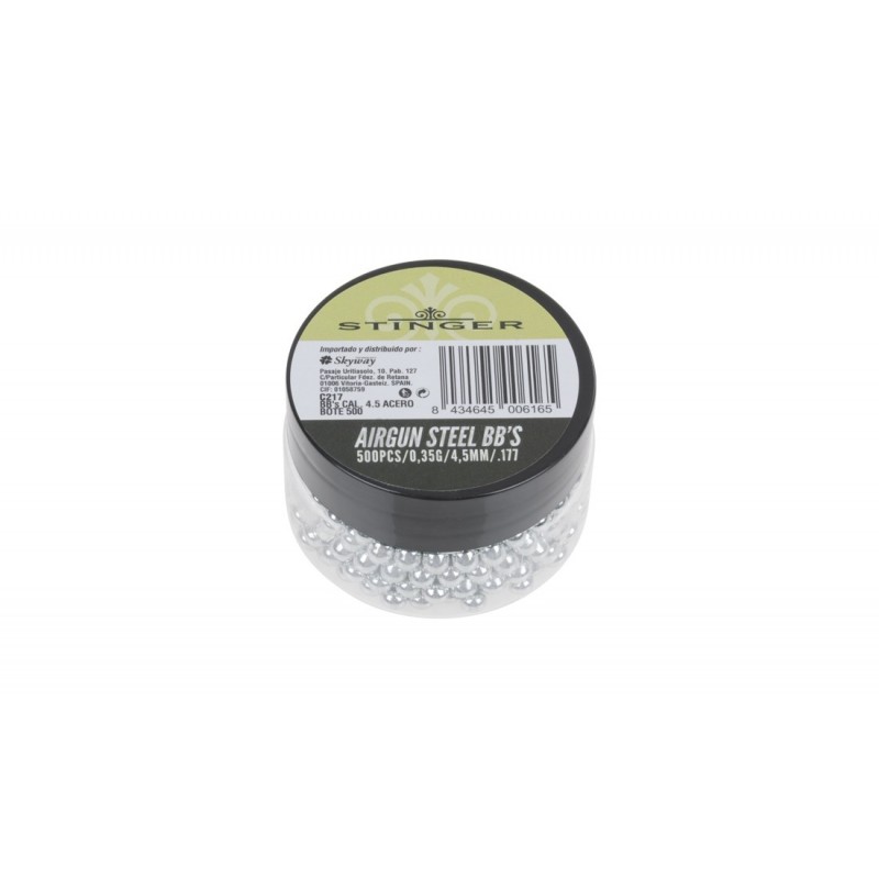 Bolsa 500 balines Stinger bbs acero 4,5mm