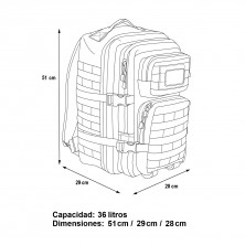Mochila Mil-Tec Us Assault 36 Litros Woodland Arid 2