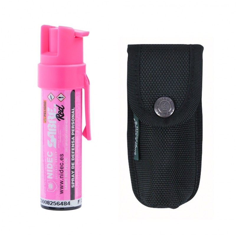 Spray Defensa Sabre Red Rosa + Funda