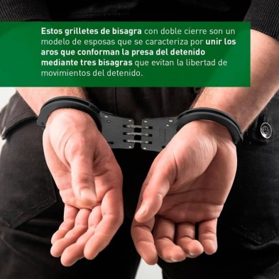 Grillete de bisagra negro con doble cierre 3