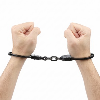 Grillete de cadena negro con doble cierre 8