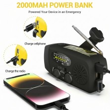 Radio de Emergencia con Manivela y Linterna 2