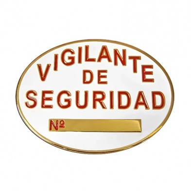 Placa homologada vigilante de seguridad