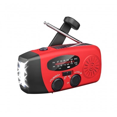 Radio de Emergencia con Manivela Roja