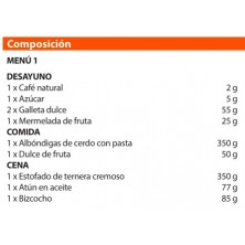 Menú 1 Ración de Emergencia MRE 24H OTAN (4000 kcal) 2