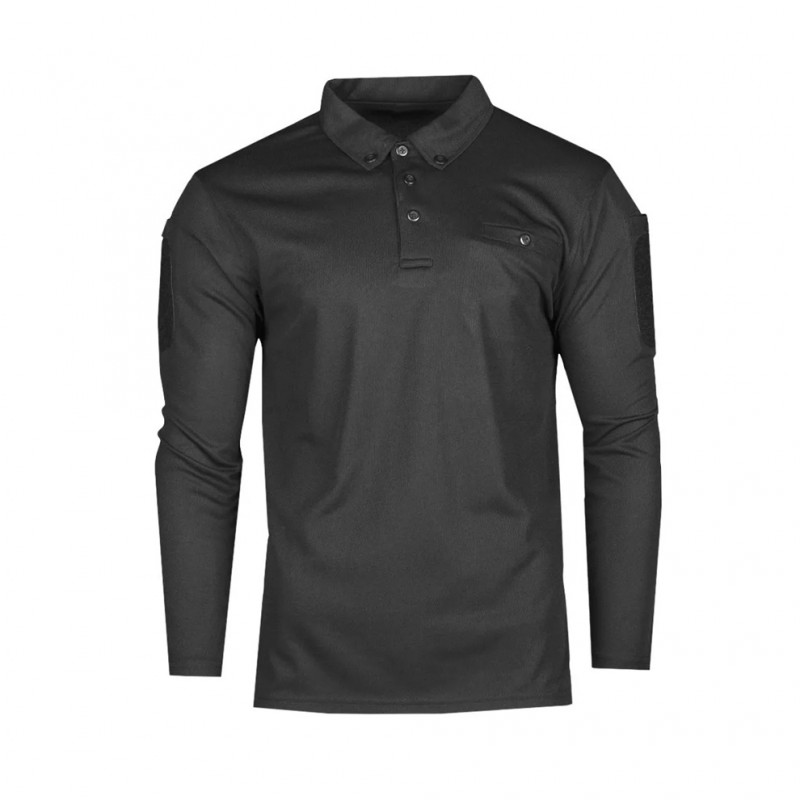 Polo táctico Mil-Tec Quick Dry Negro de Manga Larga