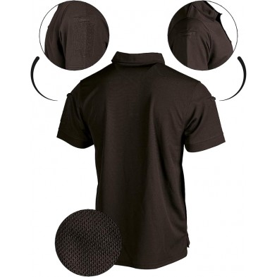 Polo Mil-Tec Quick Dry Negro de Manga Corta 3