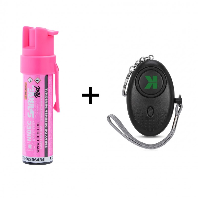 Pack Spray Defensa Sabre Red Rosa + Botón Pánico