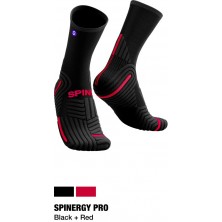 Calcetín Compresión Spinergy Pro Largo Negro y Rojo 1