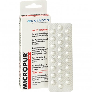 Pastillas Potabilizadoras de Agua Katadyn Micropur Forte 1T 50 Comprimidos (2x25)