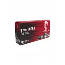 Cartucho Fiocchi 9X19 Subsonic 158 grains