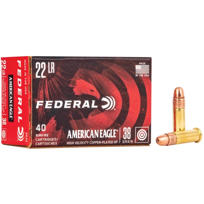 Cartucho FEDERAL American Eagle CAL 22LR 38 Grains CPHP