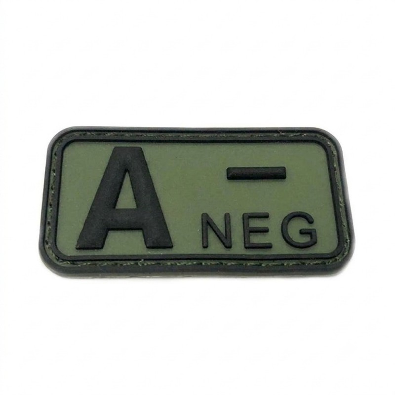 Parche PVC Grupo Sanguineo A- Negativo Verde
