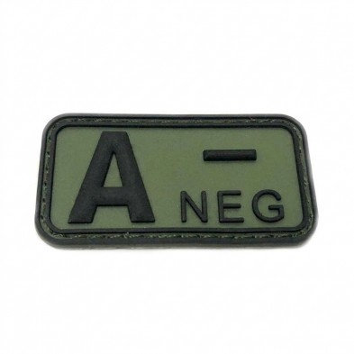 Parche PVC Grupo Sanguineo A- Negativo Verde