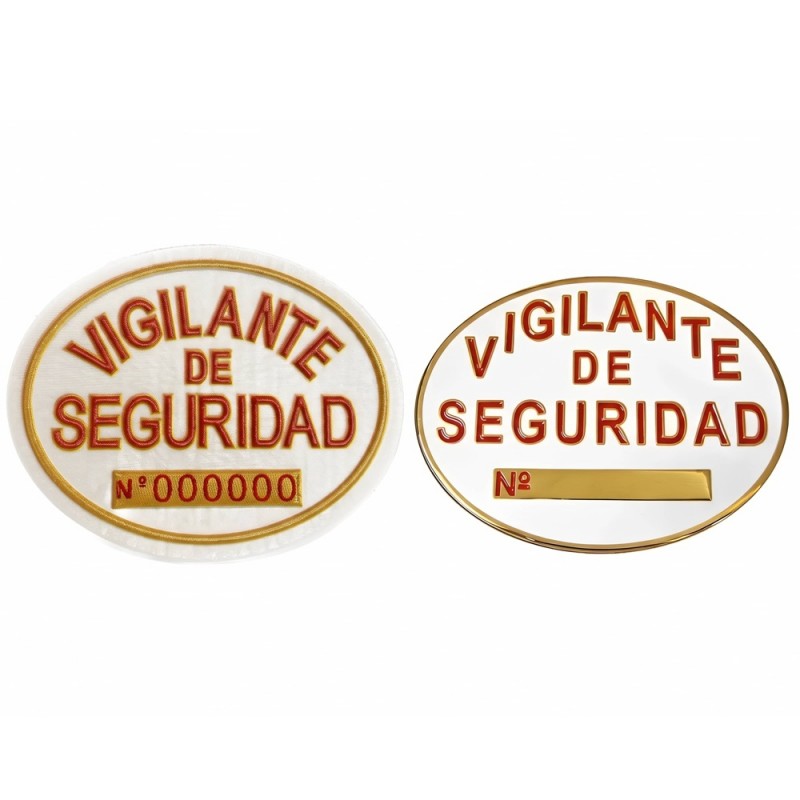 Pack Placas Homologadas Vigilante de Seguridad PVC + Metal