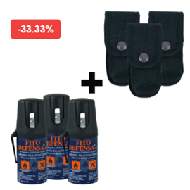 Oferta 3x2 Spray defensa personal FITO DEFENSA + Fundas de cuero