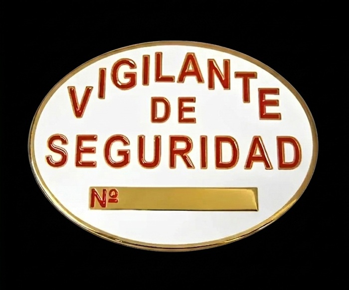 Placa homologada vigilante de seguridad SHOKE